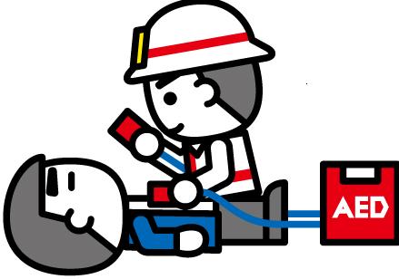 AEDを使用する消太（消防イメージキャラクター）