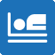 Restroom with large adult-size bed icon