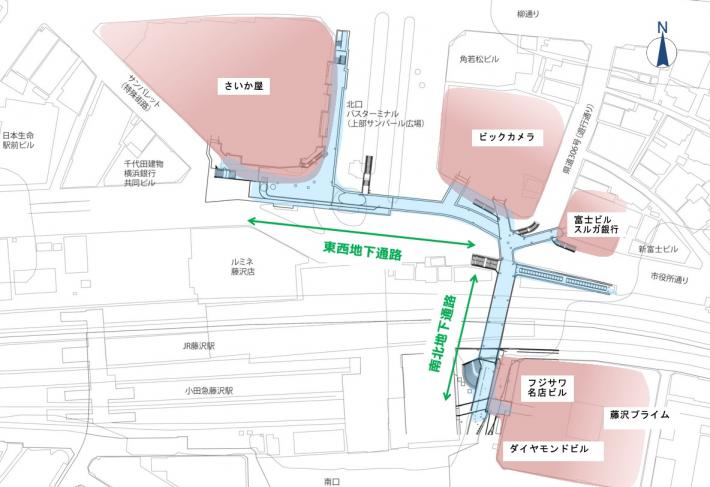 藤沢駅地下通路（案内図）