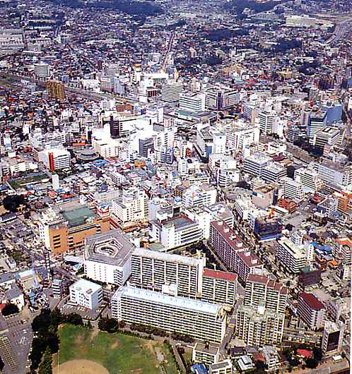 藤沢駅前南部土地区画整理事業空から見たまち施工後