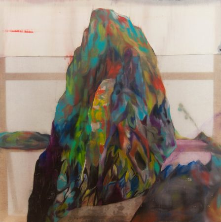 《mountain/island》2種類の布、膠地、油彩/2014