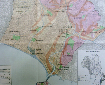 関東地震の規模を想定し平成6年に作成された藤沢市地震影響図