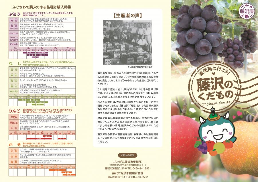藤沢のくだもの直売所に行こう！（表面）