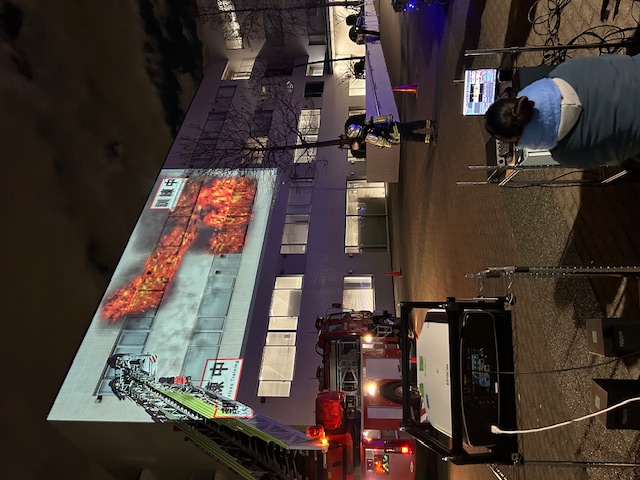 学生による映像の投影