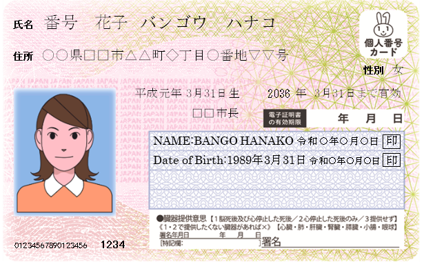 カード記載イメージ