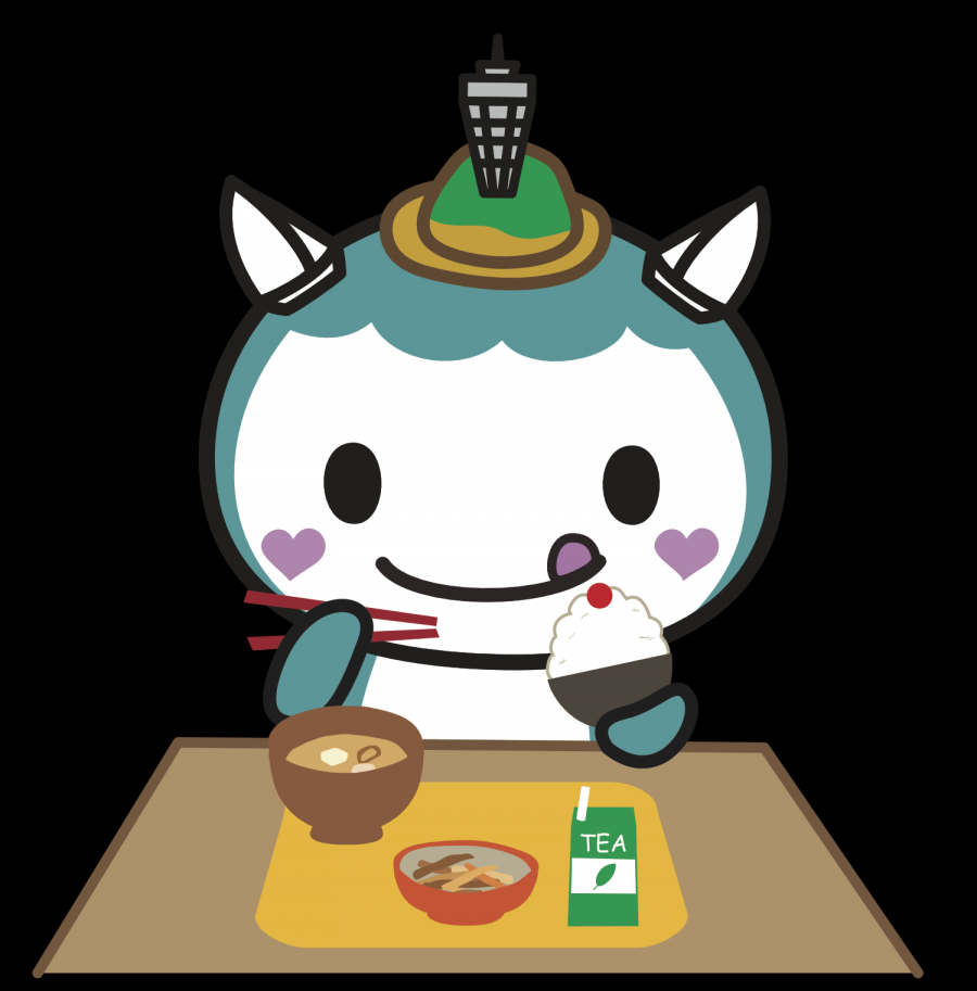 ごはんを食べるふじきゅん