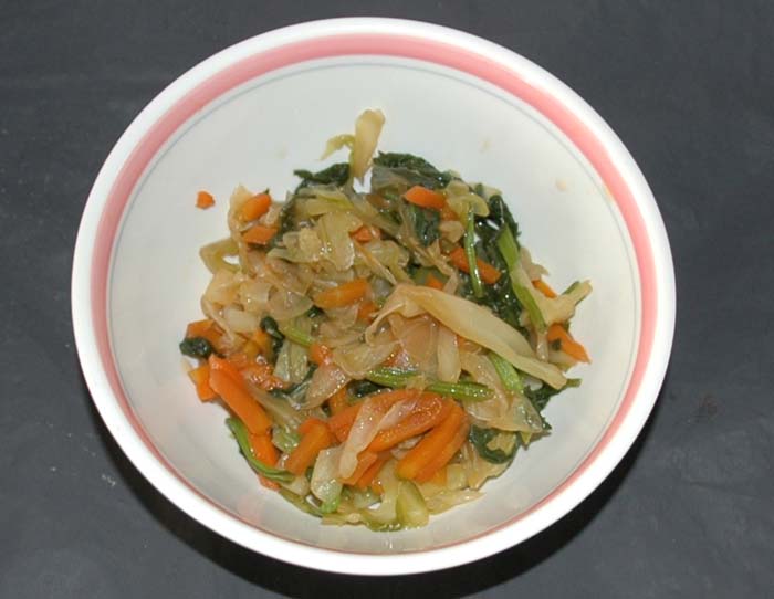 野菜のからしじょう油あえ