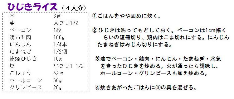 ひじきライスのレシピ