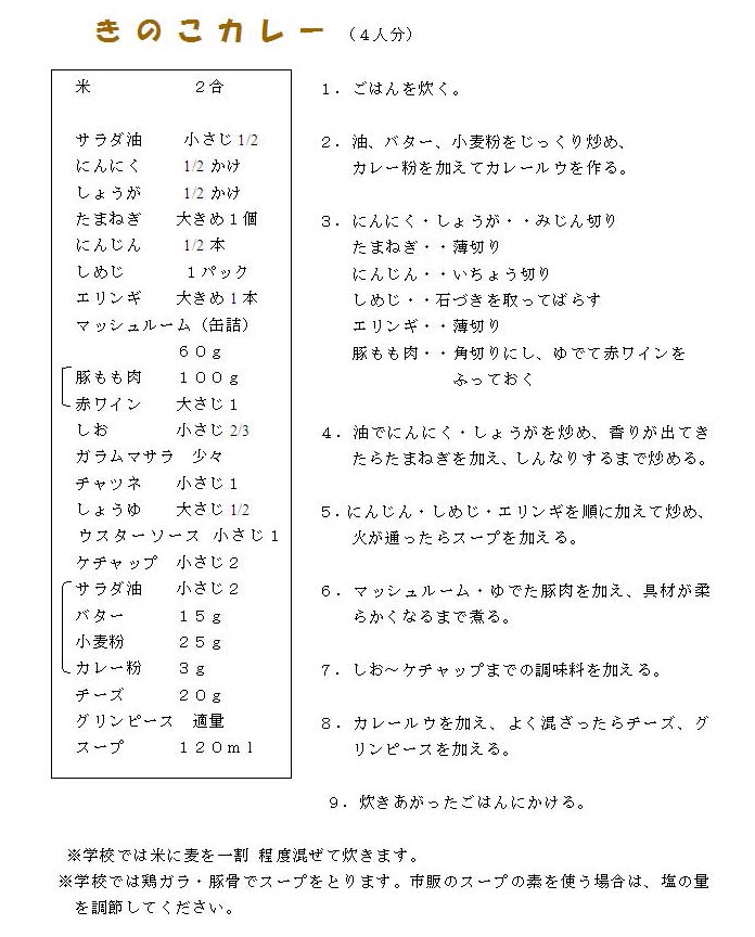レシピ
