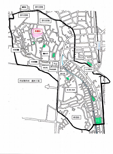 大越小学校の地図