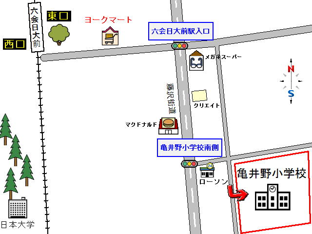 亀井野小学校の地図