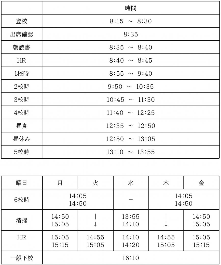 ａｂ日課（45分日課）