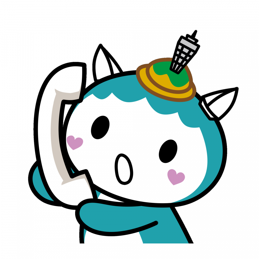 電話で会話中のふじキュンイラスト
