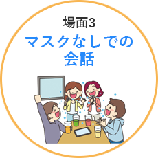 場面3マスクなしでの会話