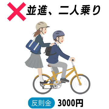 並進、二人乗り 反則金　3000円