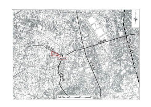 遠藤打越地区土地区画整理事業の位置図